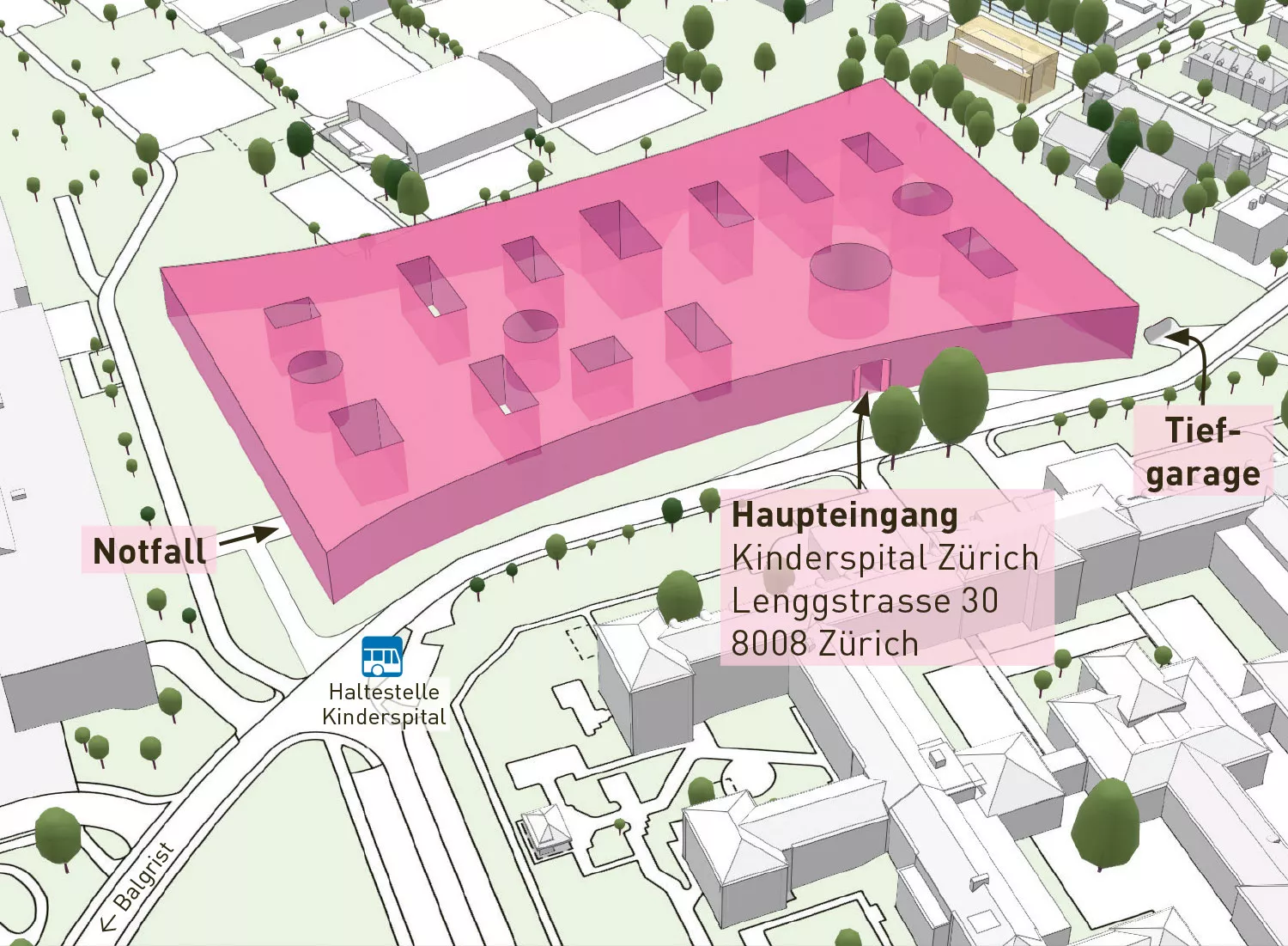 Lageplan Kinderspital Zürich