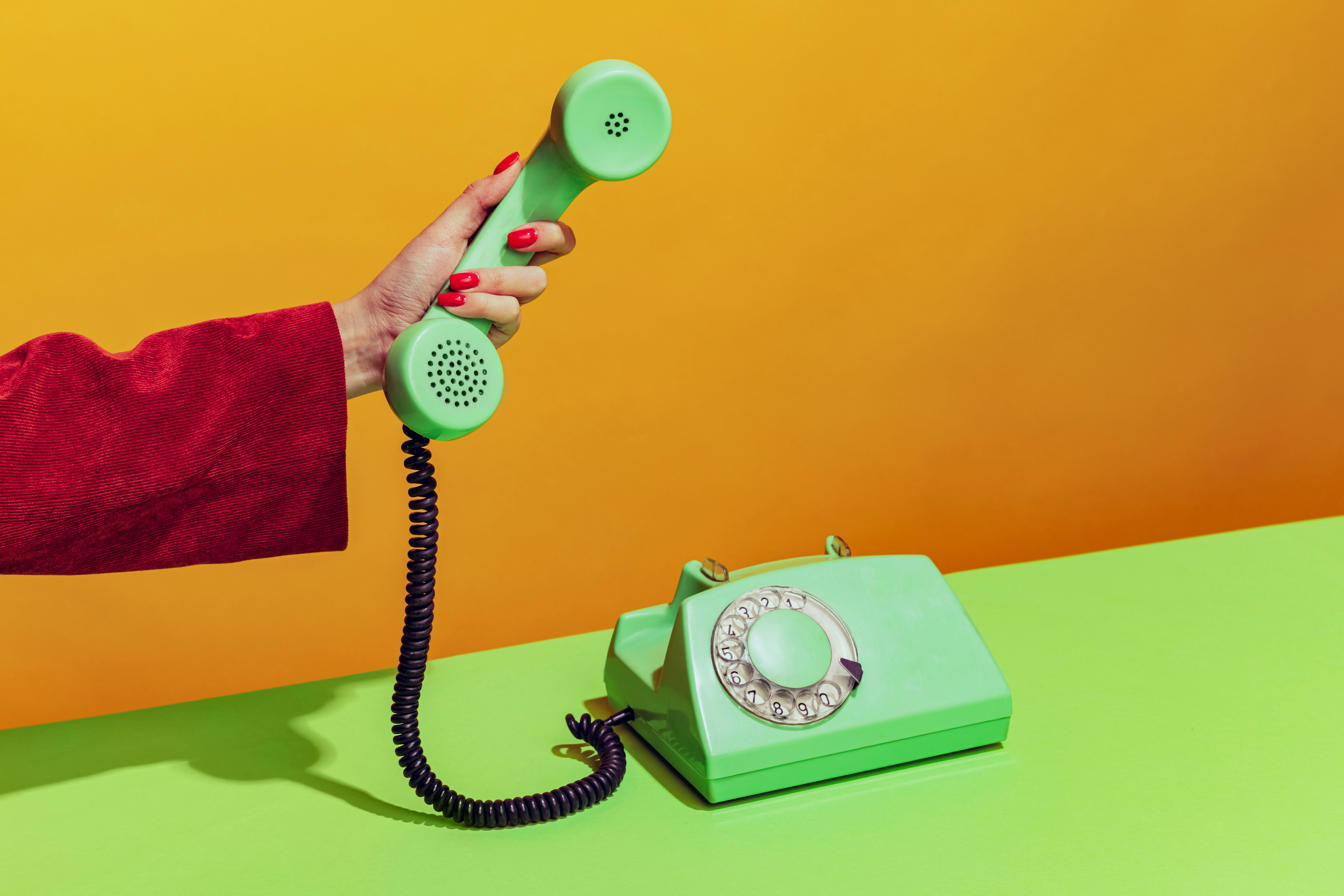 Grüne Telefon als symbolbild